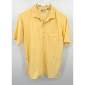 Mr California Vtg Button Up Polo Shirt Mens M Yellow